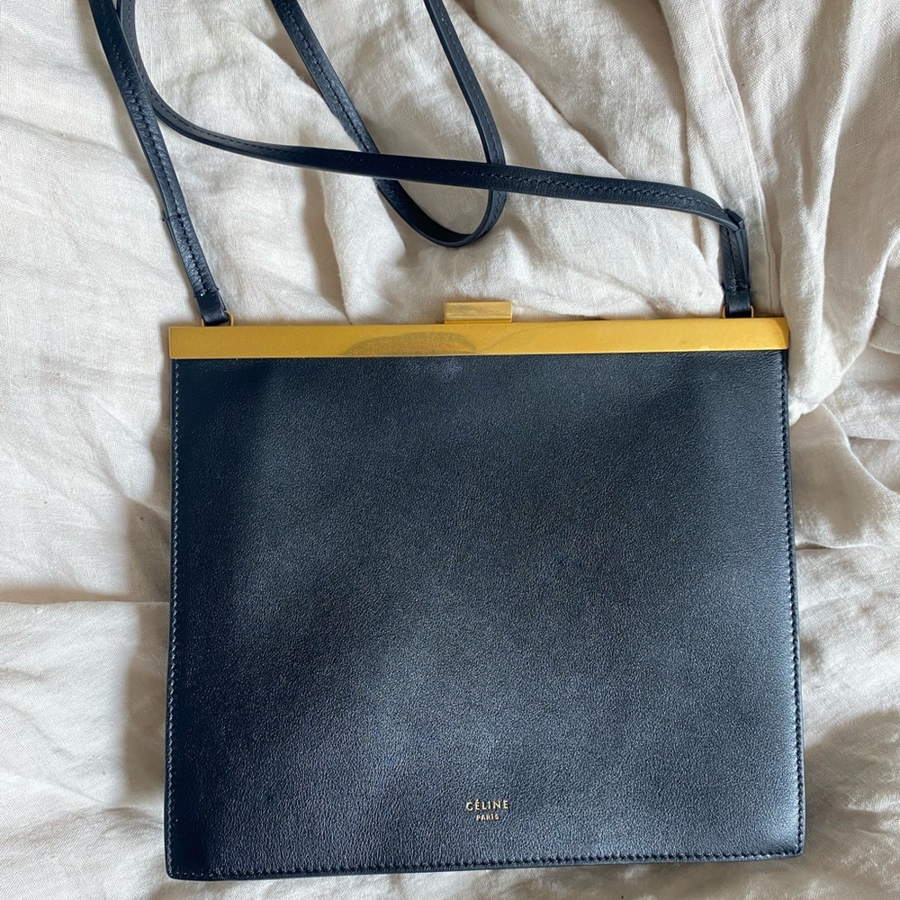 Celine Black and Gold Crossbody Bag